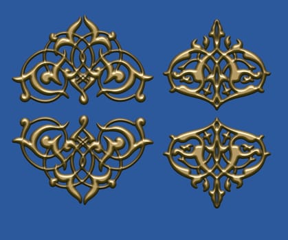 ornament sets 3d embossed pattern