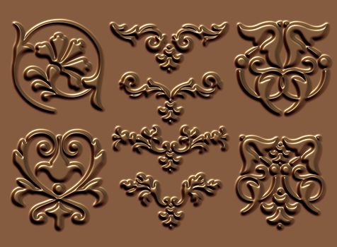 ornament sets 3d embossed pattern