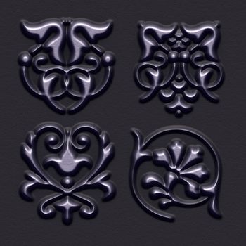 ornament sets 3d embossed pattern