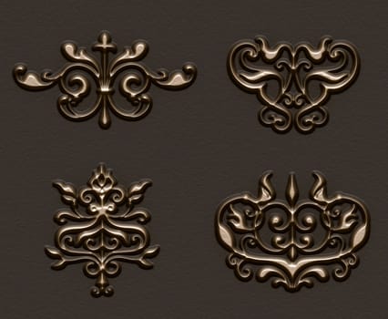 ornament sets 3d embossed pattern