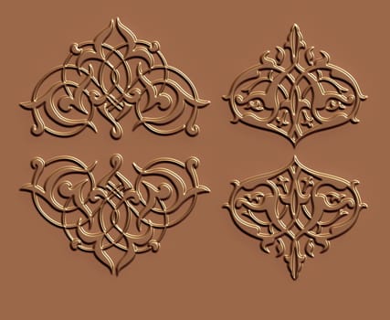 ornament sets 3d embossed pattern