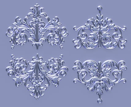 ornament sets 3d embossed pattern