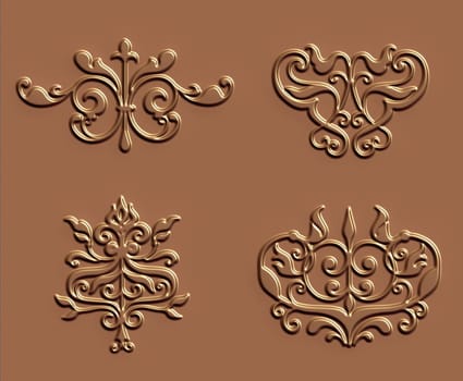 ornament sets 3d embossed pattern