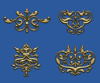 ornament sets 3d embossed pattern