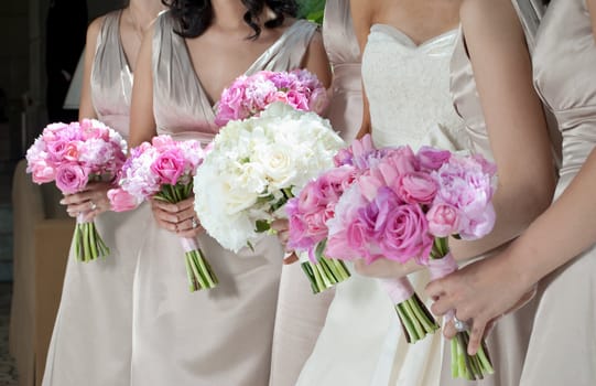 Wedding Bouquets in the Hands of Bridesmaids