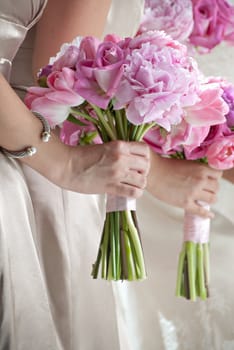 Wedding Bouquets in the Hands of Bridesmaids