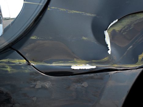 Black Car Bumper after an Accident