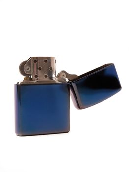 Blue Flip Top Lighter on white background