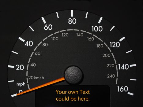 Black Speedometer with Orange Needle