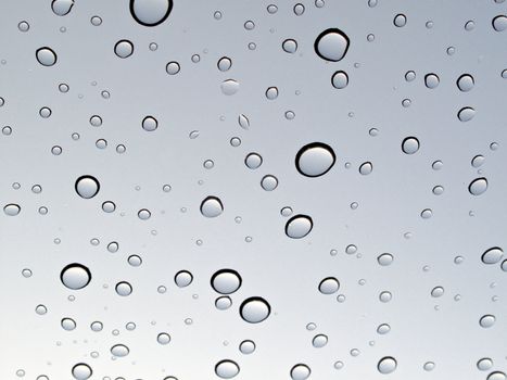 Water Drops with Sky Reflections