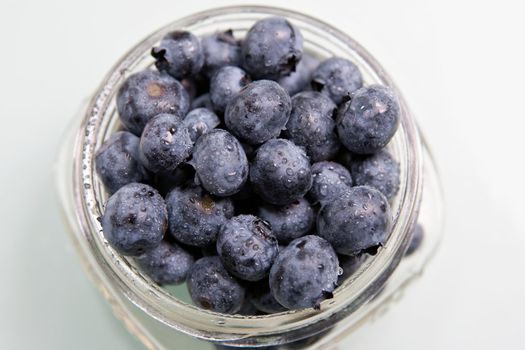 Bunch of fresh, misty blueberries