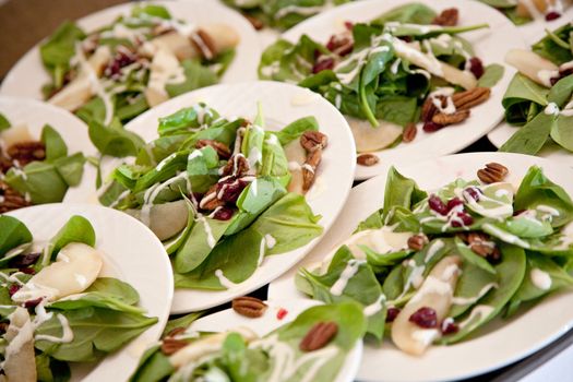 Healthy Salad with nuts and fruits