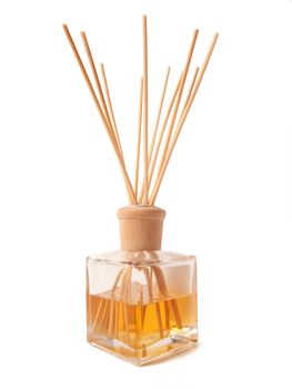 Incense Oil Jar with Wood Sticks isolated on white background