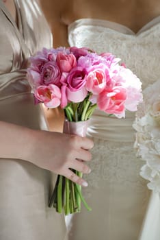 Bridesmaid with her Flower Bouquet