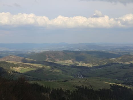 Valley in Carpathians Mountains in the beginning of May