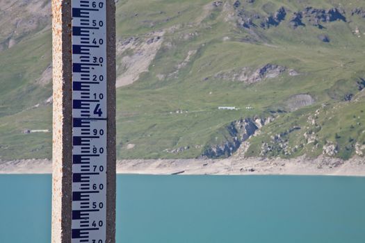Moncenisio dam, Italy/France border. Meter used to measure the level of water.