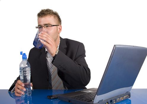 An elegant man in his daily work in the office