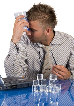 An elegant man in his daily work in the office