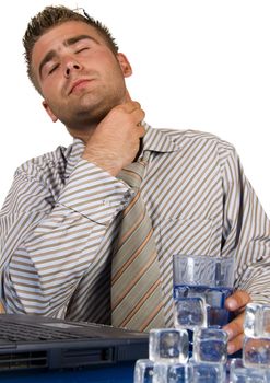 An elegant man in his daily work in the office