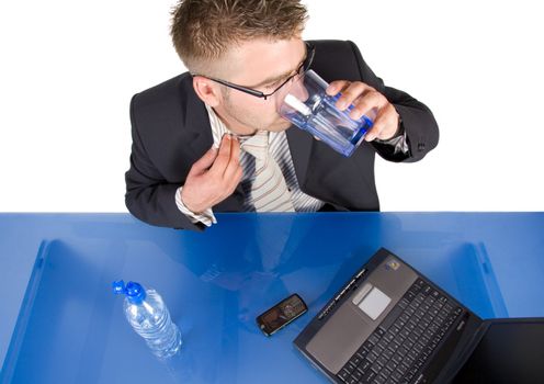 An elegant man in his daily work in the office