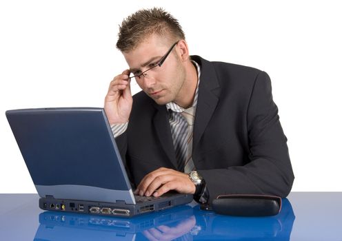 An elegant man in his daily work in the office