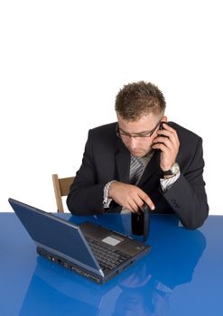 An elegant man in his daily work in the office