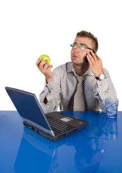 An elegant man in his daily work in the office