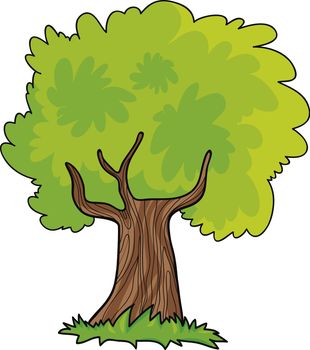 green tree cartoon illustration