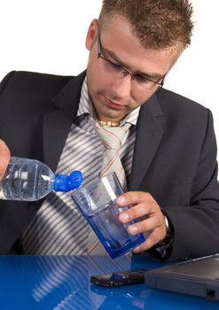 An elegant man in his daily work in the office