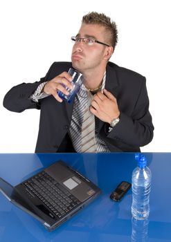 An elegant man in his daily work in the office