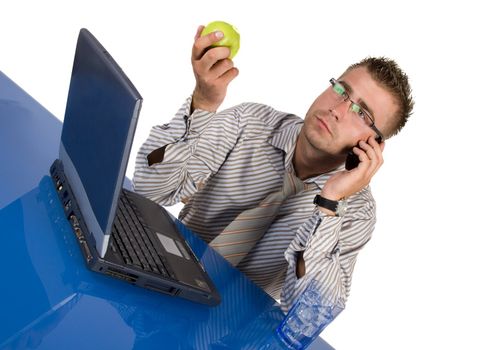 An elegant man in his daily work in the office