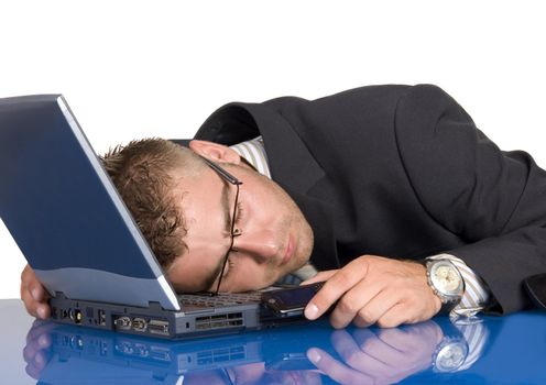 Businessman working at his desk