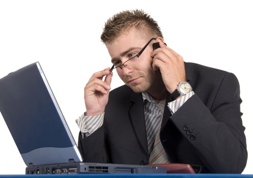 Businessman working at his desk