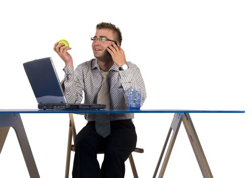 Businessman working at his desk