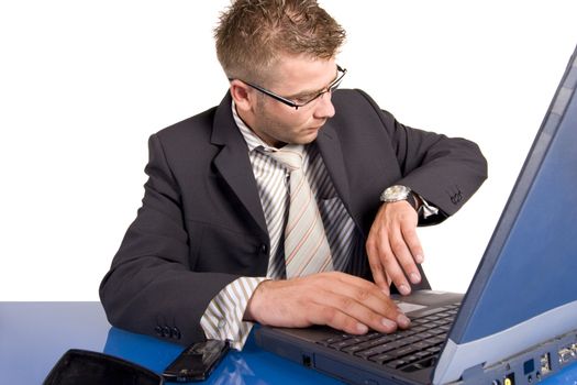 Businessman working at his desk