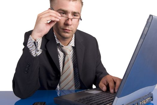 Businessman working at his desk