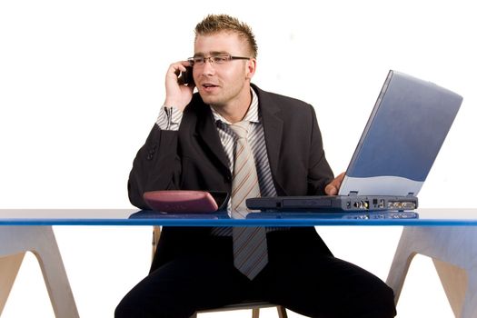 Businessman working at his desk