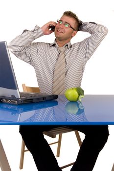 Businessman working at his desk