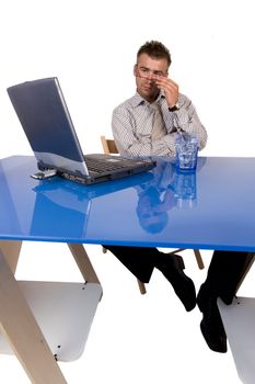 Businessman working at his desk