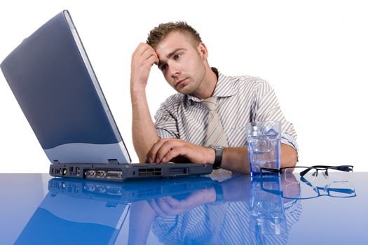 Businessman working at his desk