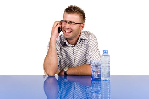 An elegant man in his daily work in the office