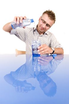 An elegant man in his daily work in the office