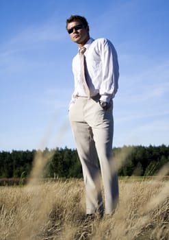 An elegant man in his daily work