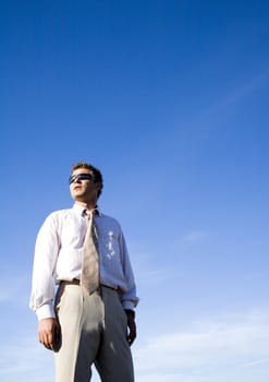 Businessman talking on mobile phone