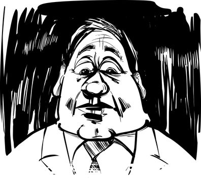 startled man caricature sketch illustration