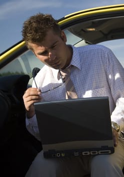 An elegant man in his daily work