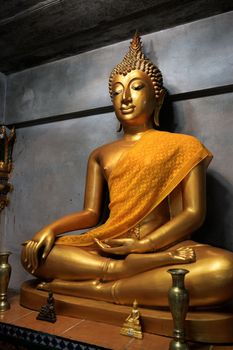 Buddha statue inside a temple in Khao Lak, Thailand - travel and tourism.