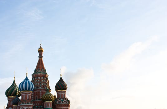 Architectural detail of St Basils Church in Moscow - copy space