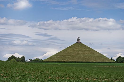 Lion's Mound or Butte de Lion - Monument raised on the battlefield of Waterloo, Belgium 