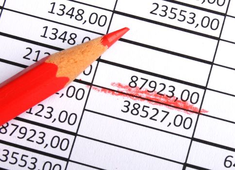 business numbers and pen showing growth accounting or financial success concept